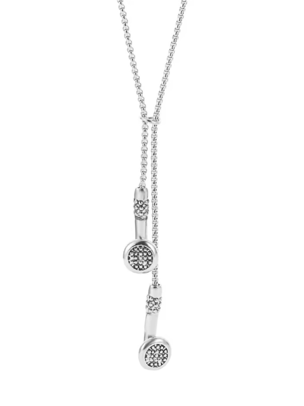 Italian Luxury Jewelry Carolina Pizdatti Silver Tone Necklace With AirPods NWOT